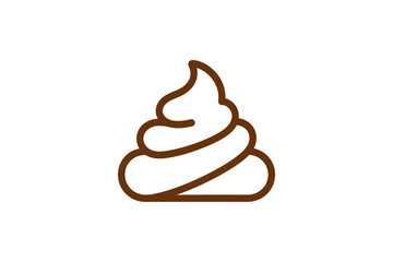 A minimalist brown vector graphic illustration of a pile of poop
