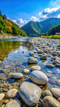 River Stones Along Uhl River Banks