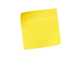 Yellow sticky note, isolated on transparent background (PNG) for design projects.Vivid light, professional photo