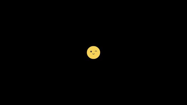 Smiling face icon on black background