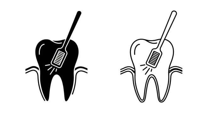 Dental treatment illustration of root canal therapy and tooth extraction Vector