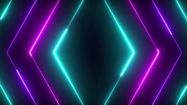 Neon glowing grid tunnel for retro gaming videos, futuristic VR content, and synthwave music backgrounds. Classic 80s Tron-style animation. 4K seamless loop.