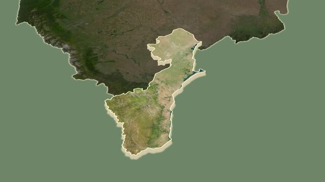 Dagestan region, Russia - map extrusion with regional location map.
