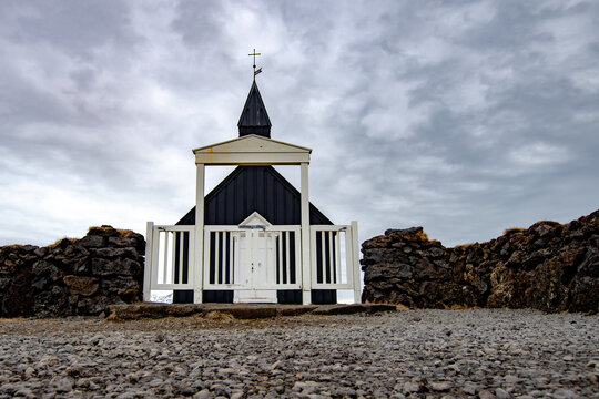 black church in budir, Iceland