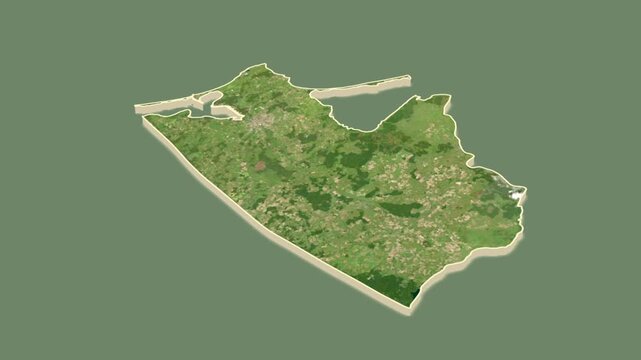 Kaliningrad region, Russia - map extrusion with regional location map.