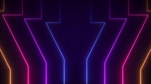 Futuristic neon HUD interface for tech videos, sci-fi productions, and UI/UX demonstrations. Glowing heads-up display elements animation. Seamless 4K loop.