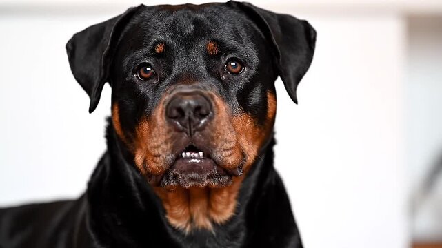 Rottweiler Dog Breed Closeup Portrait Series.
