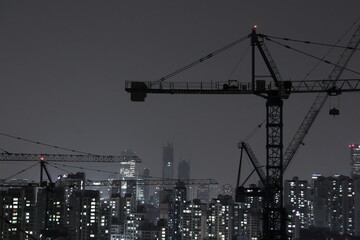 Fototapeta premium construction site at night