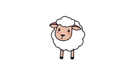 Fototapeta premium sheep, icon, isolated, animal, farm, livestock, wool, fluffy, cute, cartoon, illustration, vector, symbol, sign, logo, graphic, design, flat, minimal, outline, lineart, silhouette, white, rural, agric