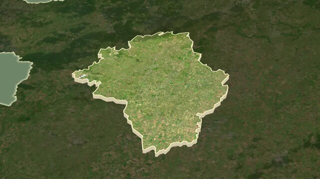 Oryol (Orel) region, Russia - map extrusion with regional location map.