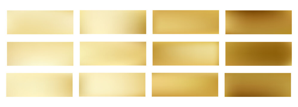 Gradient degrade copper with swatch foil palette and gold metal strip. Gradation soft circular with gilt pale matte and navy steel chrome. Background solid gradient with material template swatch.