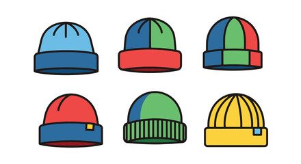 Fototapeta premium Beanie Line art dynamic modern style vector