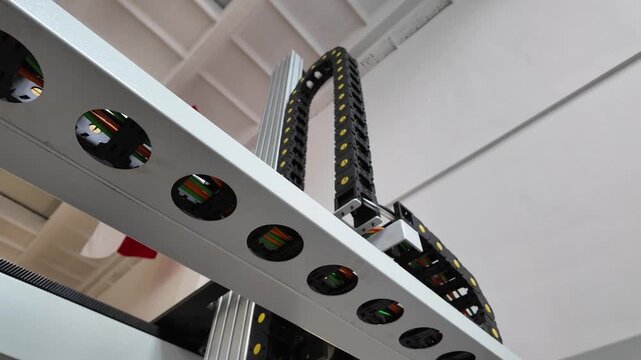 Cnc machine axis moving in automated production