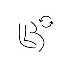 Pregnant woman and refresh arrows. Maternity updates, healthcare and insurance. Pixel perfect, editable stroke vector icon