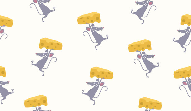 Cute mouse pattern background vector design