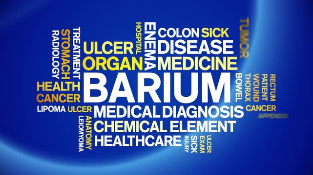 Barium animated word cloud-text design animation tag kinetic typography seamless loop.
