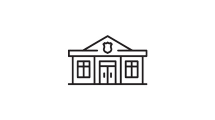Fototapeta premium Simple Line Style Bank Building Vector Illustration For Financial And Banking Concepts