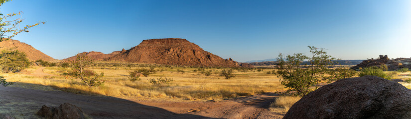 Mowani Mountain Camp is a luxury safari lodge located in the dramatic rocky landscape of Damaraland, Namibia. Nestled among massive granite boulders, the camp blends harmoniously into its natural. © coffeinlix 