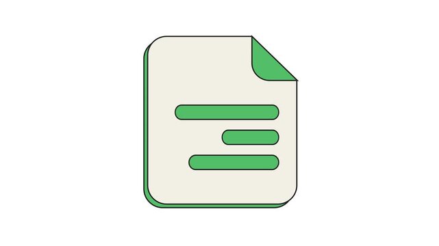 Simple document icon with green text lines