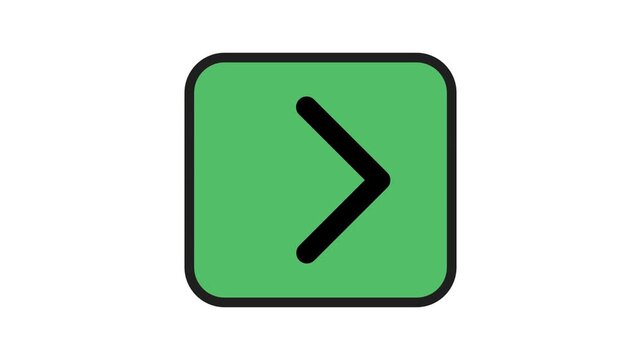 Green square button with black right arrow icon for navigation
