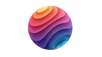 Abstract Colorful Layered Sphere SVG Vector &ndash; Modern Gradient 3D Logo Design Isolated on Transparent Background for Branding, Technology, and Creative Identity