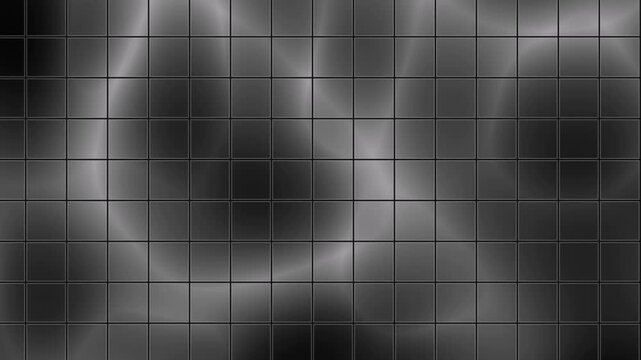 Abstract motion background featuring smooth white waves flowing over a deep black backdrop, combined with subtle dark grid lines moving gently to create a modern and elegant minimalist look.