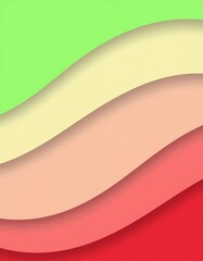 Abstract holiday background with curved layers, soft shadows, and festive colors