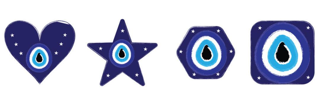 Nazar Amulet vector symbol flat design. Isolated Evil Eye Talisman believed to protect against the evil eye label sign illustration eps 10