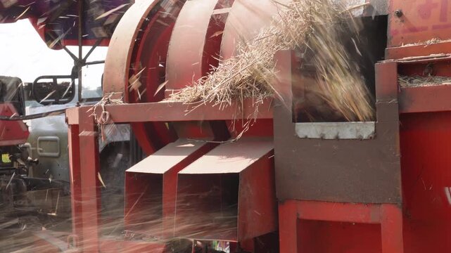 Agriculture Thresher Machine Separating Seeds Stalks Husks Harvest