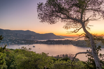 Panorama of Luxury Yachts in Saint Jean Cap Ferrat Bay