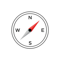 Simple Compass Rose Illustration for Navigation and Outdoor Adventure