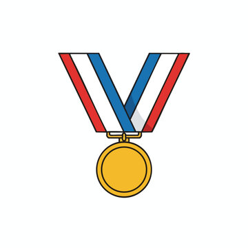 Elegant Gold Medal with Ribbon for Achievement and Excellence