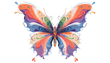Very beautiful watercolor butterfly composition with artistic paint textures and soft color gradients, creating elegant decorative background suitable for posters and creative design projects.