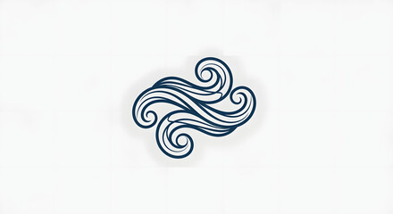 Obraz premium Elegant swirling wave design element in dark blue