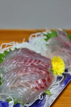 Mebaru (rockfish) sashimi purchased at a supermarket in Tokyo, Japan