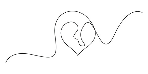 Continuous line drawing of abstract themes of love, connection, or unity vector design 