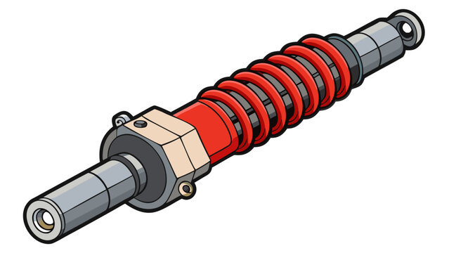 Red Coilover Shock Absorber &ndash; Automotive Suspension Performance System