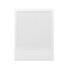 hyperdetailed pristine blank instant film polaroid frame template, transparent matte border, flat lay on a transparent studio backdrop with ample copy space. concept of memories and nostalgia