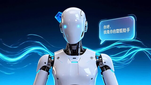 Futuristic robot with glowing elements