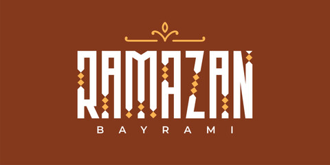 Ramazan Bayramı Mübarek Olsun) English: Eid al-Fitr Mubarak Islamic Feast Greetings. Holy month of muslim community Ramazan. © efasein