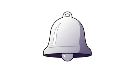 Fototapeta premium Simple silver bell notification icon illustration