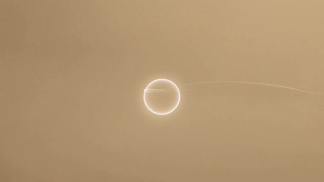 Soft white circle glides slowly across a warm beige background. Clean minimal abstract scene with calm motion, ideal for corporate, wellness, and modern digital visuals.