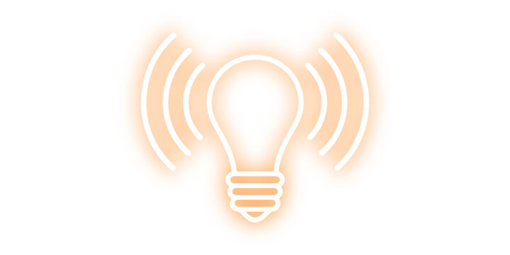 Vector illustration of a light bulb on a white background featuring a wireless wifi symbol to represent a creative internet technology concept and smart network idea