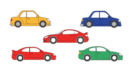 Fototapeta premium Car Line art vector colorful design concept illustration