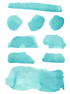 Abstract watercolor texture, isolated on white background. Watercolor brush strokes	
