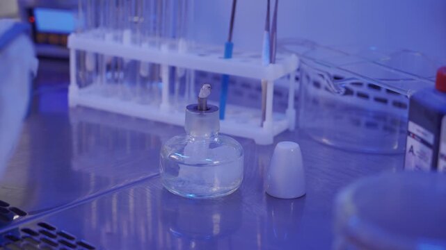 Drug research, shooting video from hands