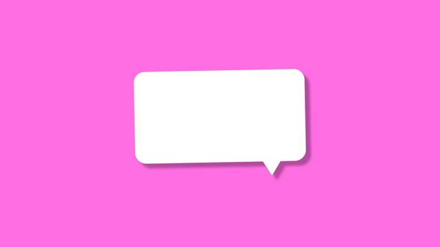 Animated speech bubble comic element with pastel pink background