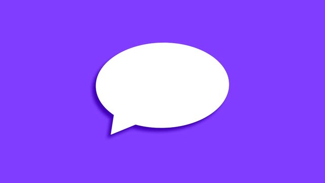 Animated speech bubble comic element with pastel pink background