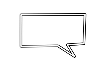 手描き風の黒い二重線の四角型吹き出しベクターイラスト