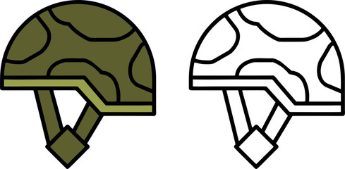 Military Helmet Flat Icon Vector Design